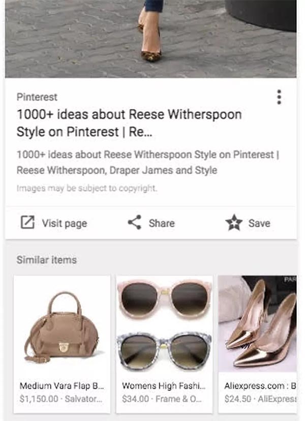 Google圖像搜索新增似Pinterest的購物照片